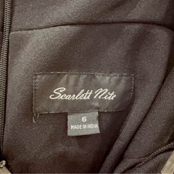 Scarlett Nite Black Sleeveless Beaded Short Dress Preowned Size 6 - Picture 6 of 7